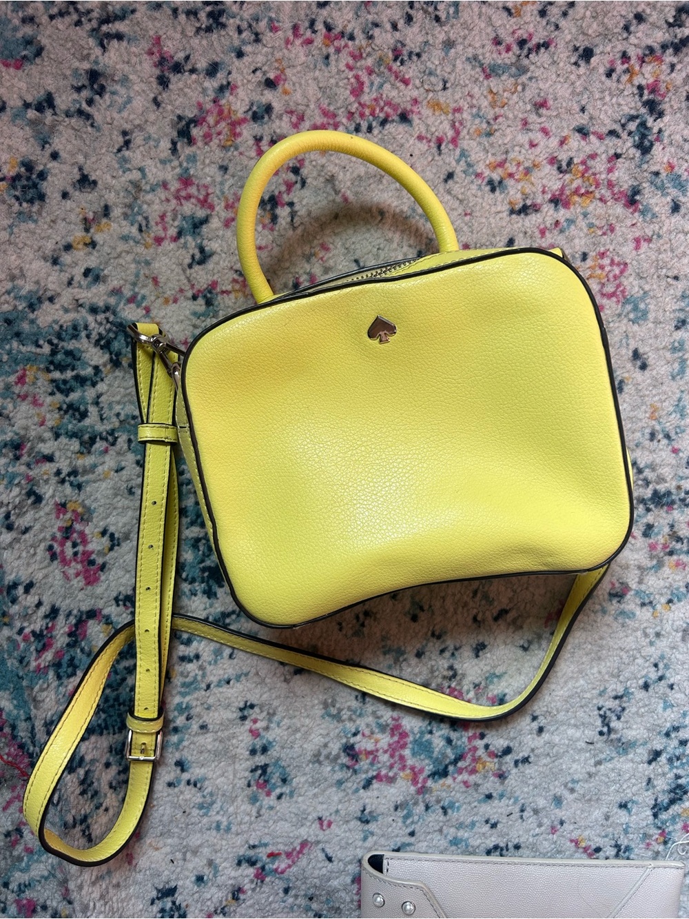 kate spade Yellow Pebbled Leather Top-Handle Crossbody